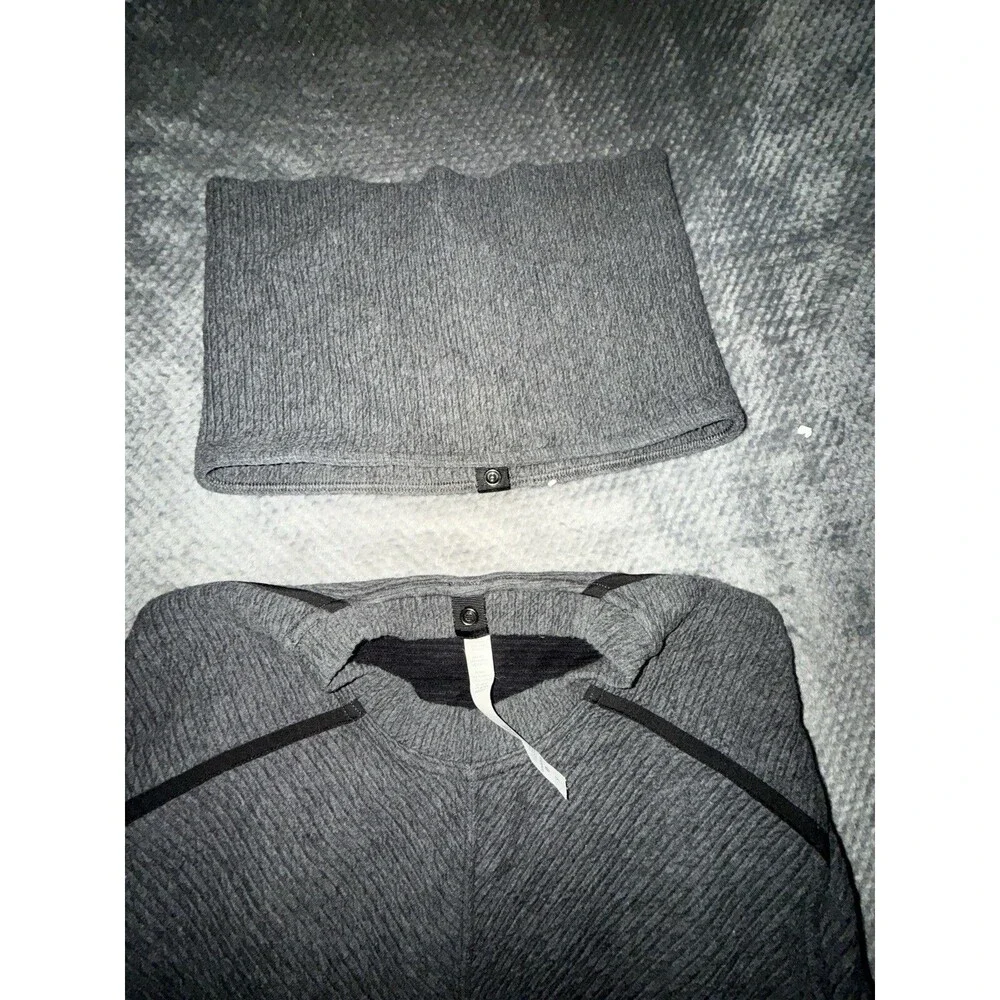 Lululemon On Repeat Dress Size 6 Dark Gray Black Removable Collar - Picture 10 of 16